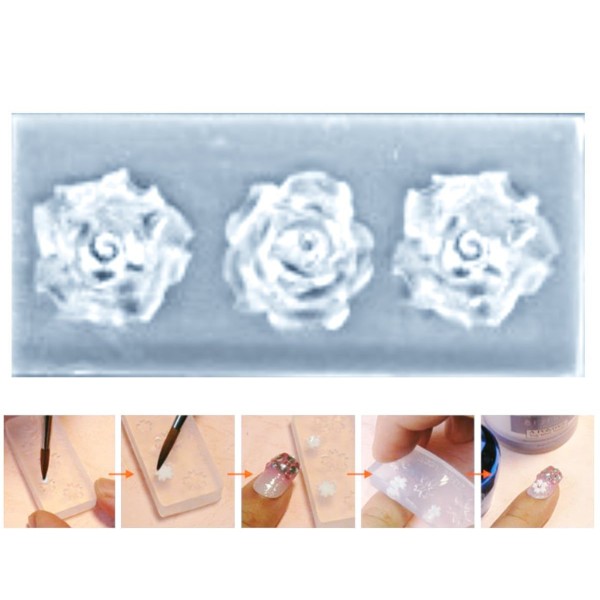 1pc Transparent bouton de rose, Fleur de Silicone 3D Mini Moule Pour l'Art d'Ongle de Petit Bricolag - Photo n°1