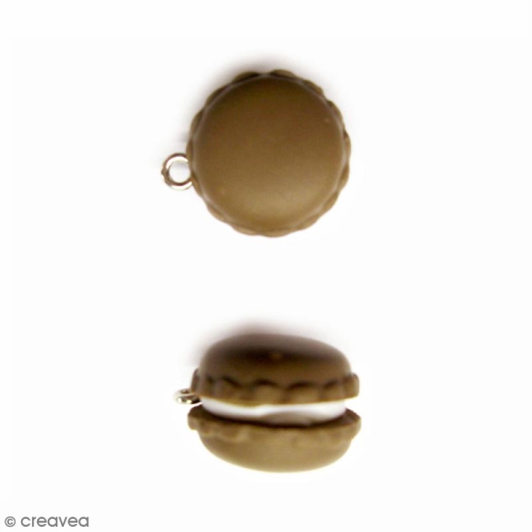 Breloque Macaron marron - 15 mm - Photo n°1