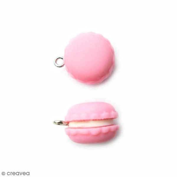 Breloque Macaron rose clair - 15 mm - Photo n°1