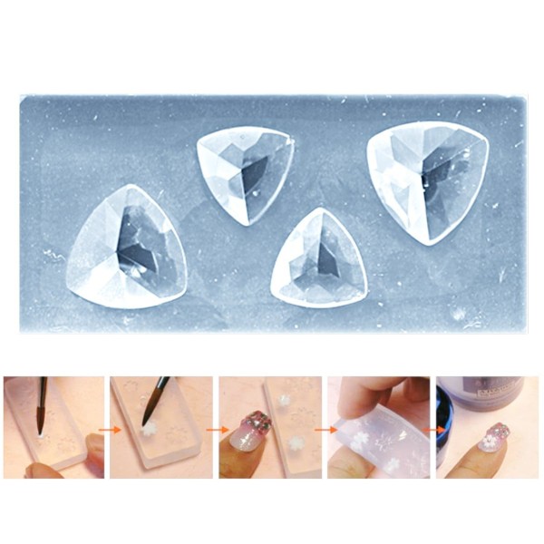 1pc Transparent 4 Triangle de pierre précieuse à Facettes en Cristal de SWAROVSKI de Style de Silico - Photo n°1