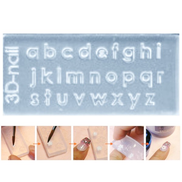 1pc Transparent 26 Lettres en Petites majuscules Nombre Silicone 3d Mini Moule Pour l'Art d'Ongle de - Photo n°1
