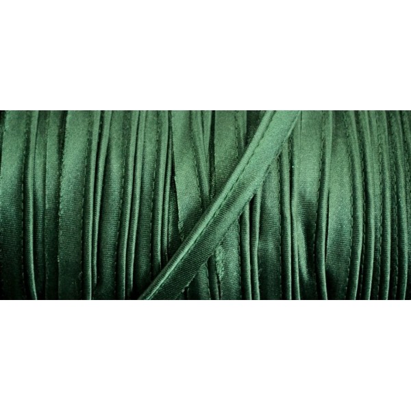 Passepoil satin vert émeraude 10mm - Photo n°1
