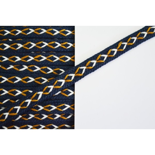 Galon tresse marine, motif géométrique 10mm - Photo n°1