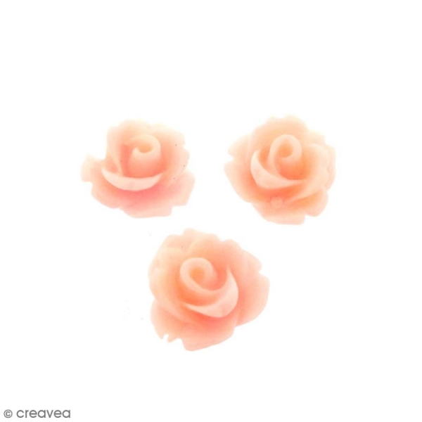 Cabochon Fleur en résine Rose pastel - 10 mm - 10 pcs - Photo n°1