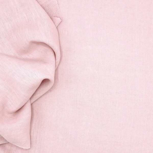 Tissu lin lavé rose poudré - Photo n°1