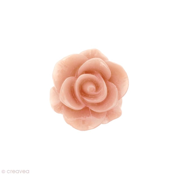 Cabochon Fleur en résine Rose pastel - 20 mm - 1 pce - Photo n°1