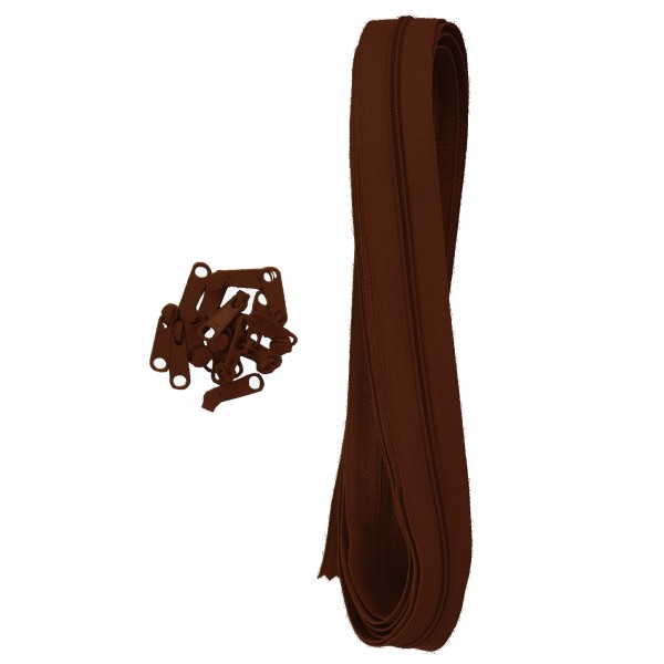 Fermeture à glissière de 3,65 m multiples curseurs - Marron Chocolat - Photo n°1
