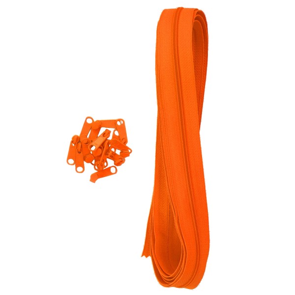 Fermeture à glissière de 3,65 m multiples curseurs - Orange Citrouille - Photo n°1