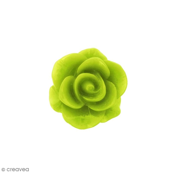 Cabochon Fleur en résine Vert d'eau - 20 mm - 1 pce - Photo n°1