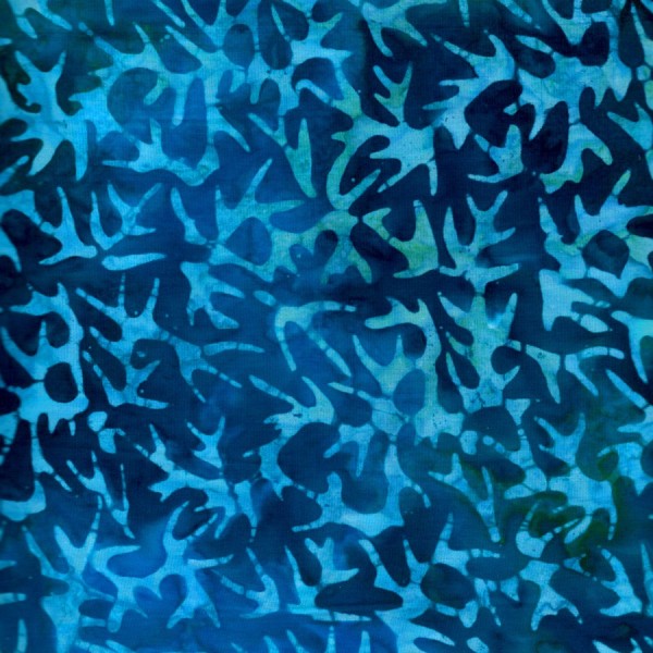 Tissu Batik ramifications bleu aqua - Photo n°1