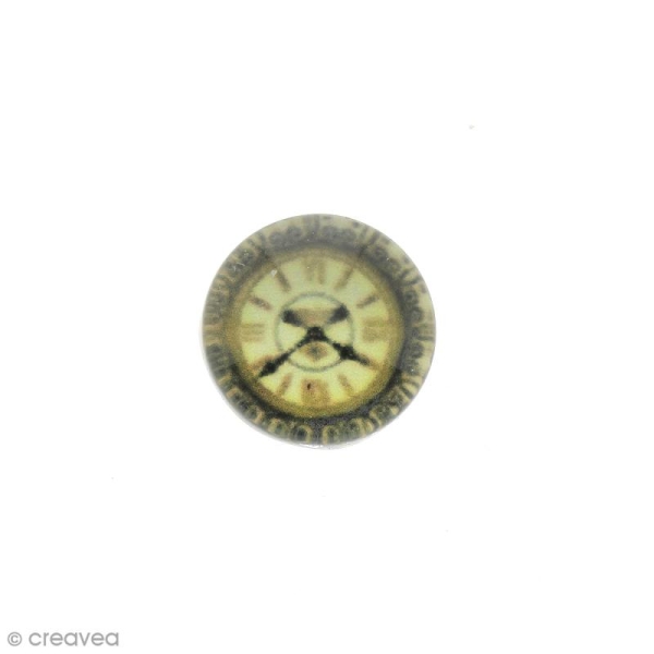 Cabochon en verre Horloge vintage - 10 mm - Photo n°1