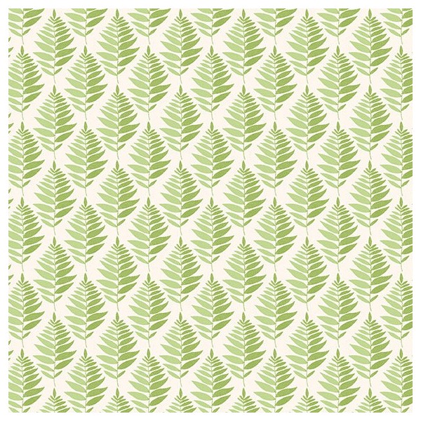 Tissu patchwork fougères fond vert - Fern Garden - Photo n°1