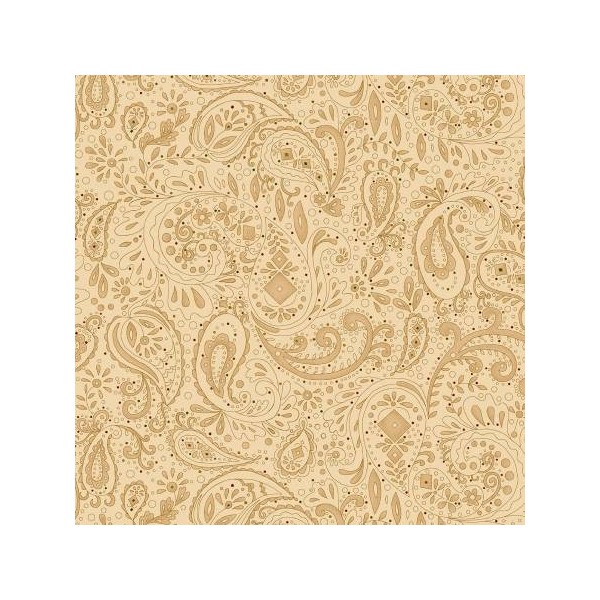 Tissu patchwork grande largeur cachemire crème (10 x 270 cm) - Photo n°1