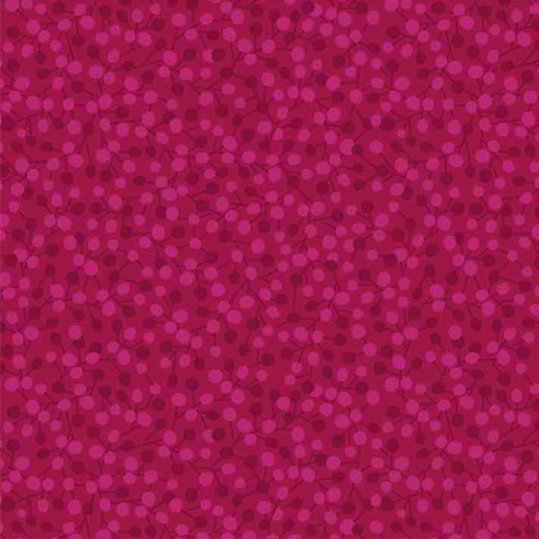 Tissu patchwork petites baies rouge framboise - Forest Fancies - Photo n°1