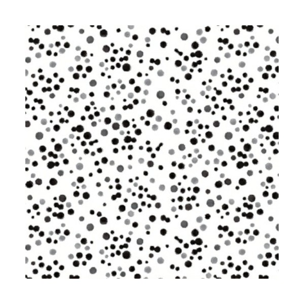 Tissu patchwork pois noirs fond blanc - Kaleidoscope - Photo n°1