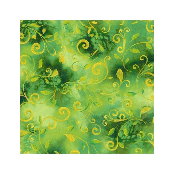Tissu patchwork volutes verts - Annabelle - Photo n°1