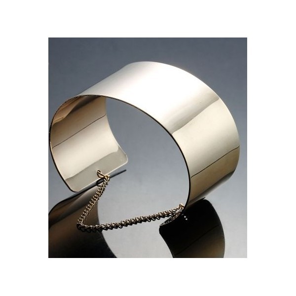 S1178320 Lot 1 bracelet MANCHETTE 4cm avec chainette Or Clair - Photo n°1