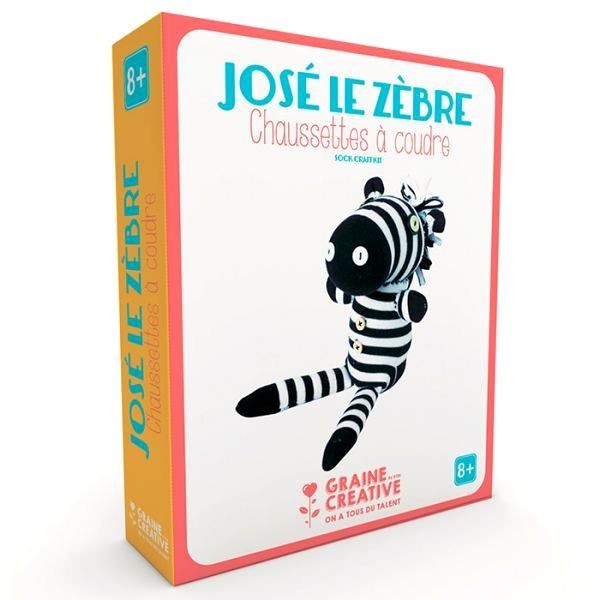 José Le Zèbre Chaussette à coudre sock craft kit Graine Créative DTM ref 750501 - Photo n°2