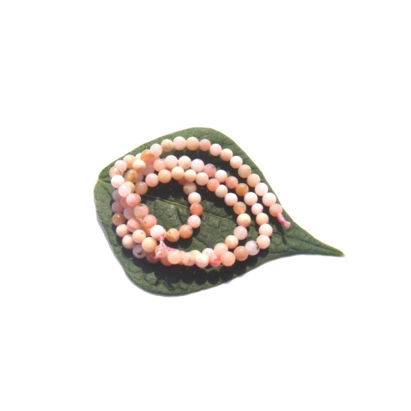 Opale Rose Pérou très pâle multicolore : 15 perles 4 MM diamètre - Photo n°1