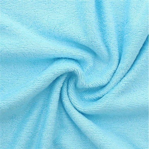 Tissu en éponge de bambou bleu turquoise - Photo n°1