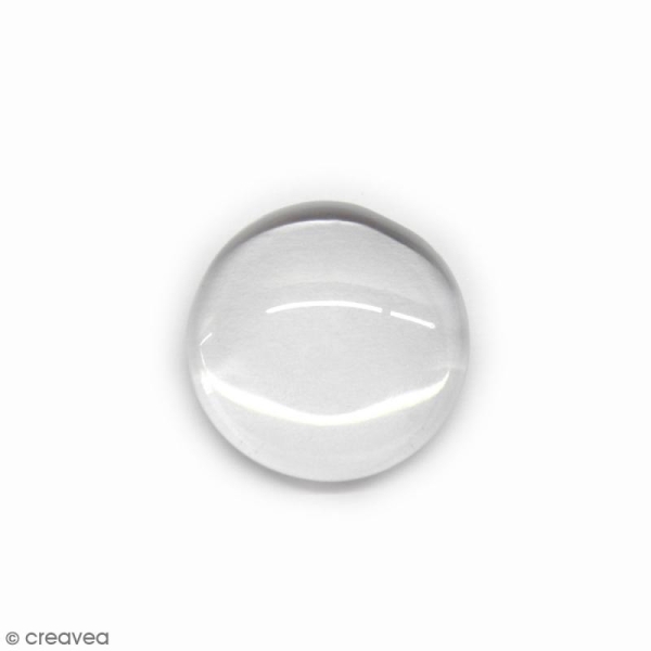 Cabochon en verre Rond transparent - 22,5 mm - Photo n°1