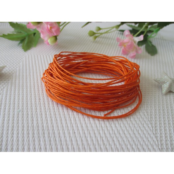 Fil coton ciré orange 1 mm x 5 m - Photo n°1
