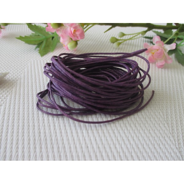 Fil coton ciré violet indigo 1 mm x 5 m - Photo n°1