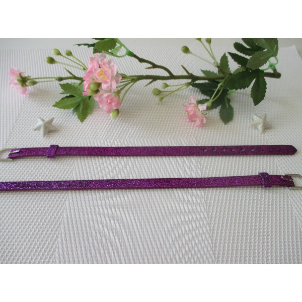 Supports bracelets violet à paillettes x 2 - Photo n°1