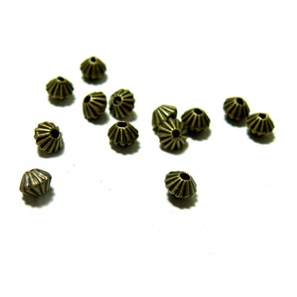 PAX 100 perles intercalaires passants TOUPIES 5 par 4mm BRONZE PS1114482 - Photo n°1