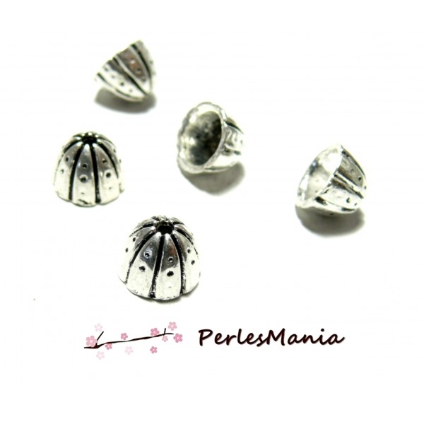PAX 20 cônes coupelles embouts metal couleur Argent Antique PS11104230 pour création de bijoux - Photo n°1