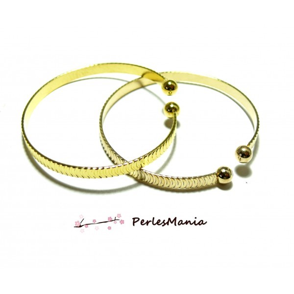 PAX 4 Bracelets jonc Stries metal couleur Doré PS11103228 - Photo n°1