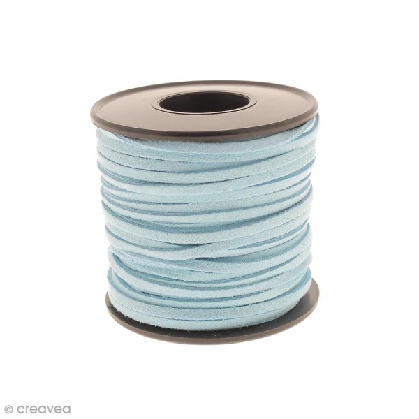 Cordon Suédine - 3 mm - Bleu turquoise - Au mètre (sur mesure) - Photo n°1