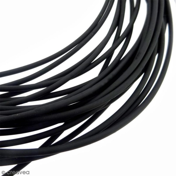 Cable PVC Creux 2 mm Buna Noir mat - Au mètre (sur mesure) - Photo n°1