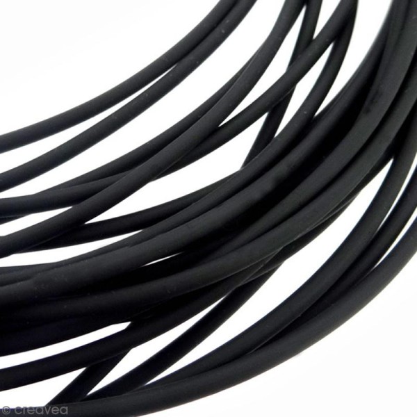 Cable PVC Creux 4 mm Buna Noir mat - Au mètre (sur mesure) - Photo n°1