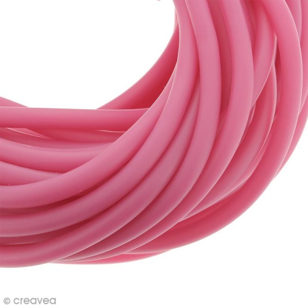 Cable PVC creux 5 mm Buna Rose fuchsia - Au mètre (sur mesure) - Photo n°1