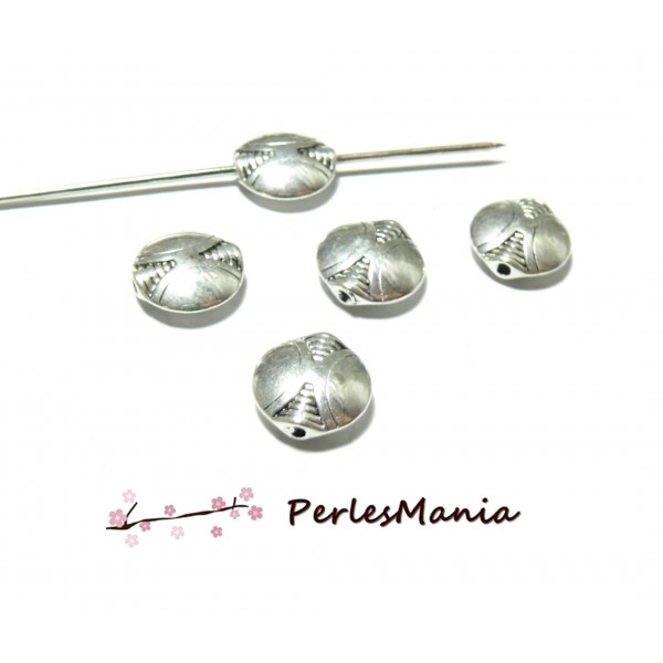 PAX environ 30 perles intercalaires Plate Art Deco 10mm metal couleur Argent Antique150610152201 - Photo n°1