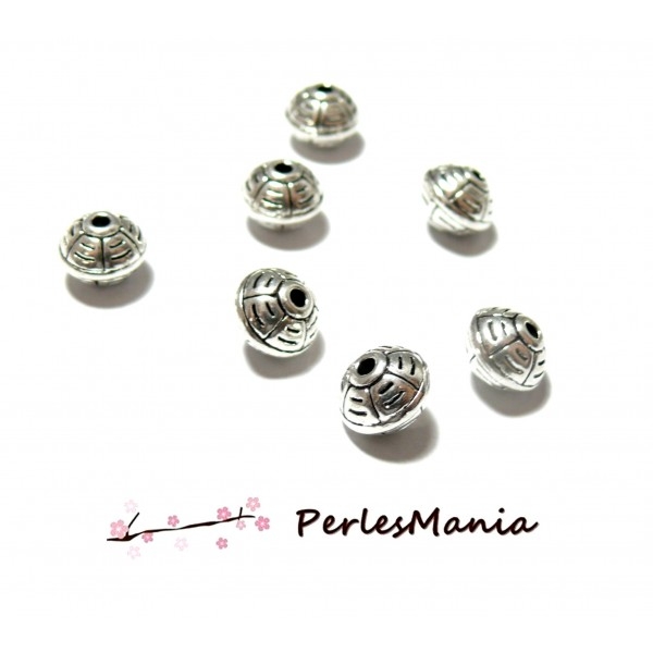 PAX 20 perles intercalaires Bicones PM metal couleur Argent Antique PS11102143 - Photo n°2