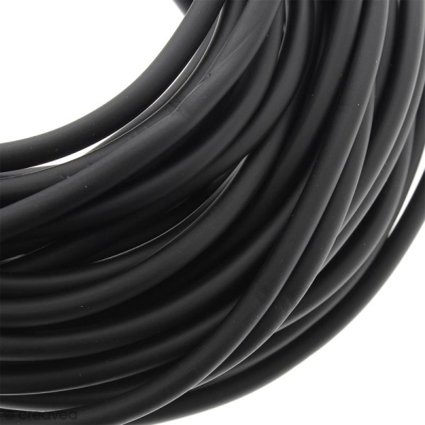 Cable PVC creux 5 mm Buna Noir mat - Au mètre (sur mesure) - Photo n°1