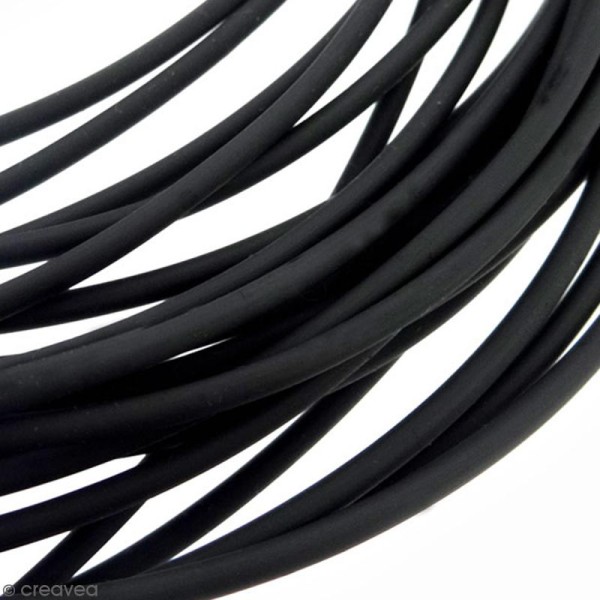 Cable PVC Creux 5 mm Buna Noir mat - Au mètre (sur mesure) - Photo n°1
