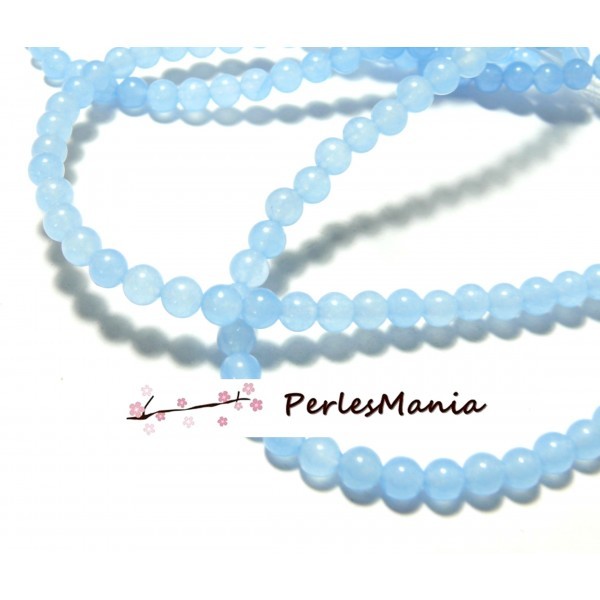 1 fil d'environ 90 perles imitation Jade Bleu 4mm HA1464A20 - Photo n°1