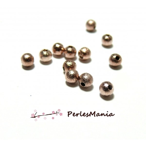 S1175713 PAX 100 perles intercalaires stardust granitees paillettes 4mm Or Rose Cuivré - Photo n°1
