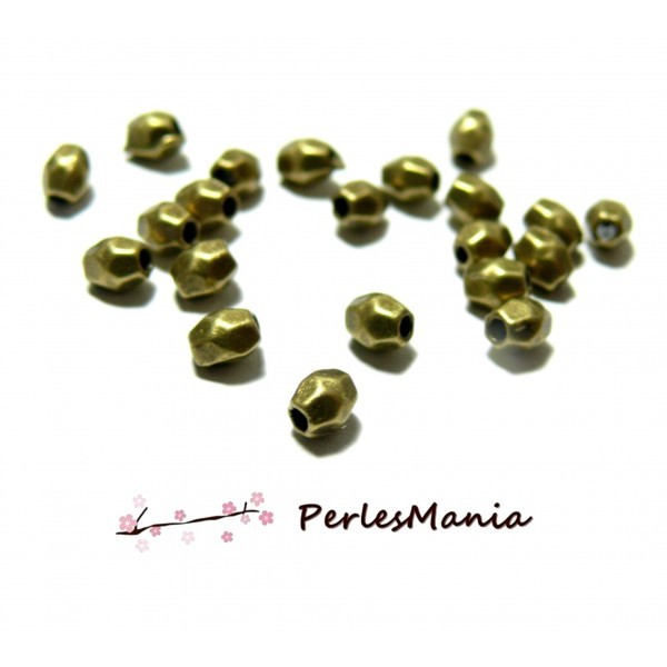 H11072 PAX 100 perles intercalaires Facetté 4mm metal couleur Bronze - Photo n°1