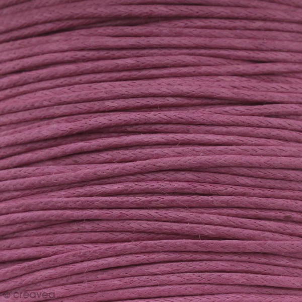 Fil de coton ciré - Rose fuchsia - 1 mm - 100 m - Photo n°1