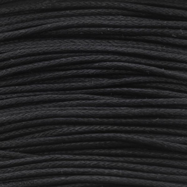 Fil de coton ciré - Noir - 1 mm - 100 m - Photo n°1
