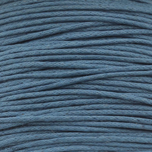 Fil de coton ciré - Bleu turquoise - 1 mm - 100 m - Photo n°1