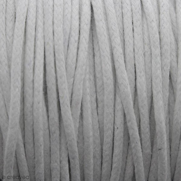 Fil de coton ciré - Blanc - 2 mm - 100 m - Photo n°1