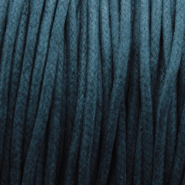 Fil de coton ciré - Bleu turquoise - 2 mm - 100 m - Photo n°1