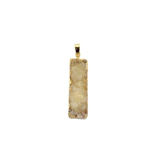 1pc Cristal Jaune d'Or Glaçon Colonne de Barre de Druzy de Glace Quartz Agate de pierre Naturelle Pl - Photo n°1