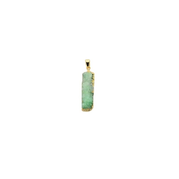 1pc Cristal Vert Or Glaçon Colonne de Barre de Druzy de Glace Quartz Agate de pierre Naturelle Plaqu - Photo n°1