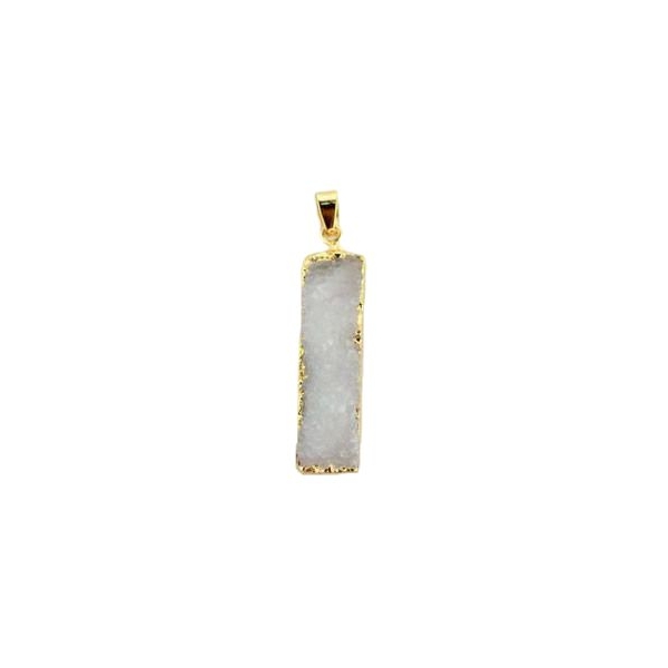 1pc Blanc Cristal d'Or Glaçon Colonne de Barre de Druzy de Glace Quartz Agate de pierre Naturelle Pl - Photo n°1